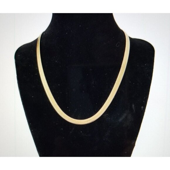 Jennifer Zeuner 14K Hamilton Yellow Gold IP Plated Herringbone Necklace - Picture 1 of 7